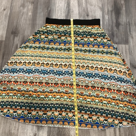 Lularoe Lola Batik Midi Skirt Sheer With Lining Beautiful Colors Medium - Picture 7 of 10